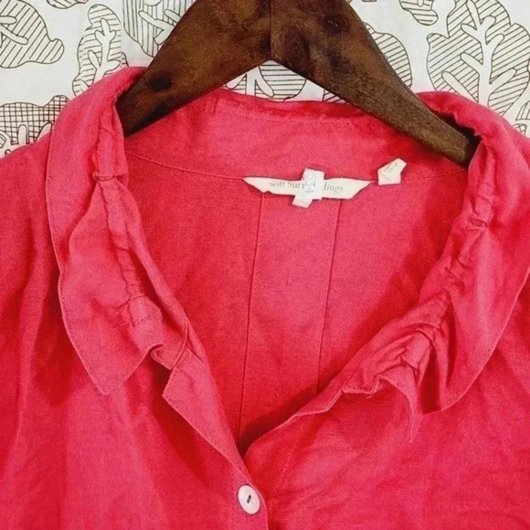 Soft Surroundings Linen Blend Button up Women's Shirt Size M 242ct - Picture 3 of 7